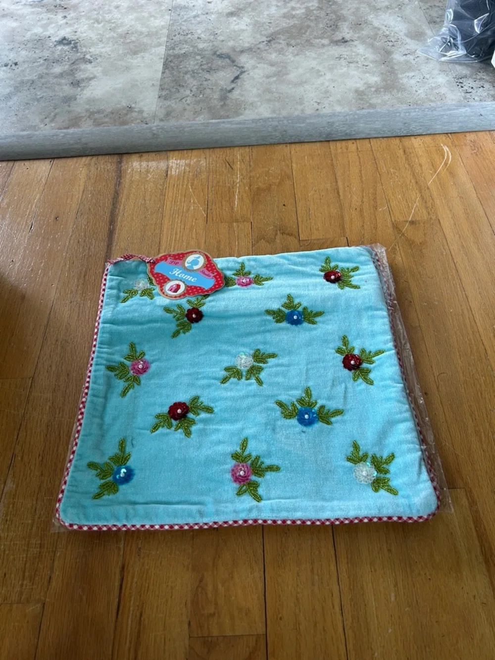Anthropologie‎ Pip Studio Light Blue velvet sequin 12x12 pillow cushion covers 2